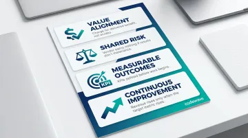Four core principles of outcome-based pricing model visual breakdown
