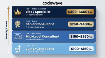 AI consultant hourly rate tiers from junior to elite specialist pricing breakdown