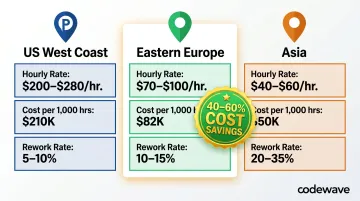 AI consulting regional delivery cost comparison US Eastern Europe and Asia hourly rates