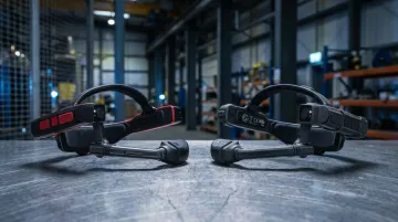 Industrial AR smart glasses and rugged headset hardware devices side by side