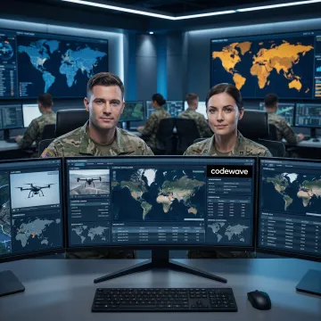 AI defense operations dashboard and analysts
