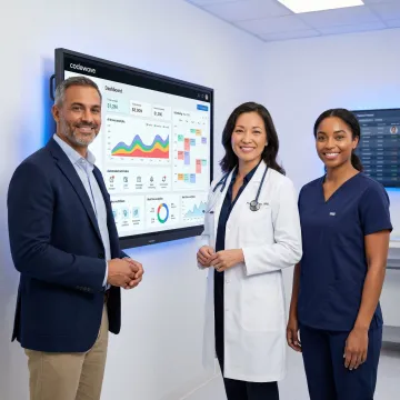 Healthcare team reviewing AI patient scheduling workflow