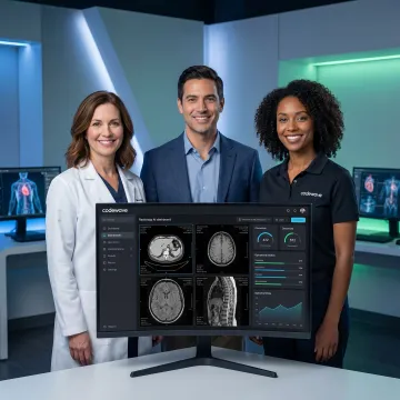Healthcare team using radiology AI software