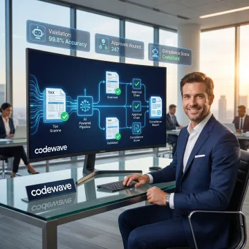 AI system automating tax reporting and compliance tasks