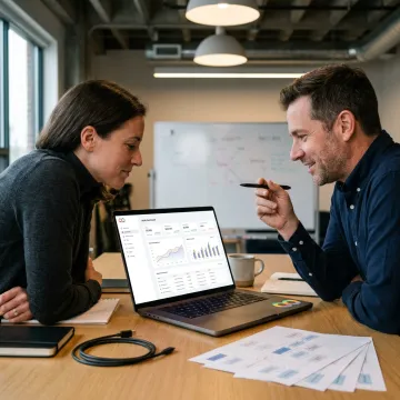 Custom AI development team working on dashboards