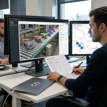 AI engineer reviewing computer vision detection results