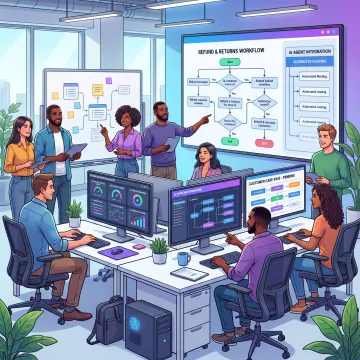 Team implementing AI returns automation process