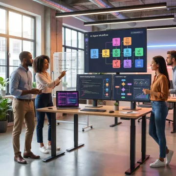 Team planning AI website automation solution