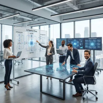 Team planning custom AI agent architecture