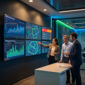 Supply chain team reviewing AI insights