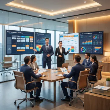 Retail AI strategy workshop with analytics dashboards