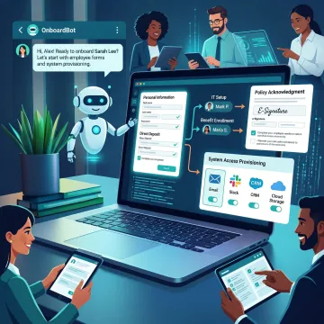 AI agent supporting employee onboarding tasks