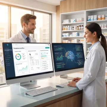 Pharmacy team using AI automation tools