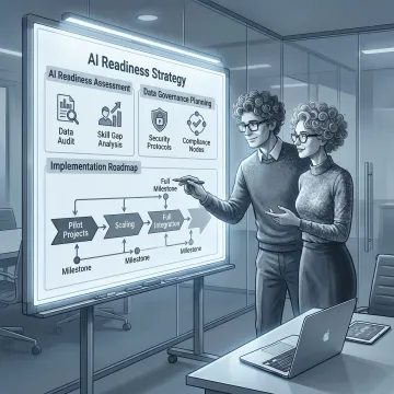 Consultants mapping AI readiness process
