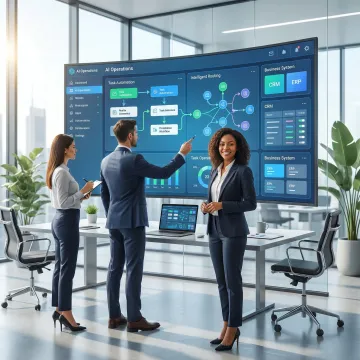 Business team using AI agent dashboard