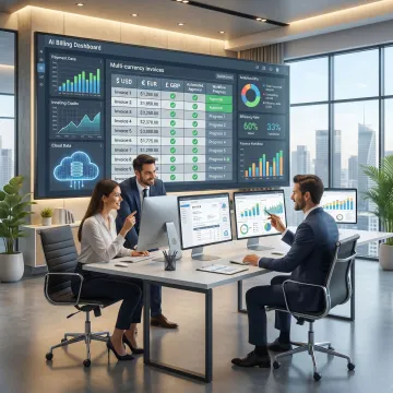 AI billing dashboard for multi-currency invoicing