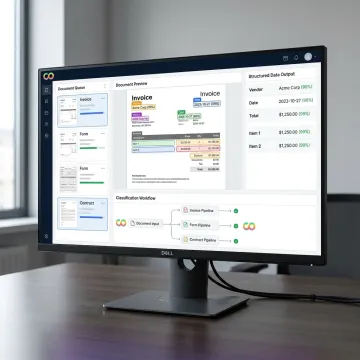 AI document processing dashboard analyzing business documents
