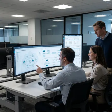 Data architecture consultants mapping platform workflows
