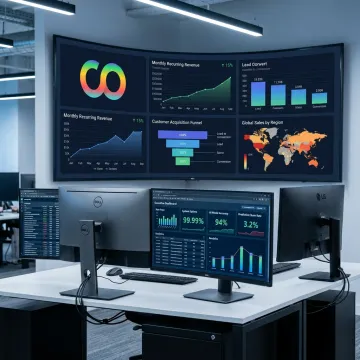 Real-time analytics dashboard on business monitors
