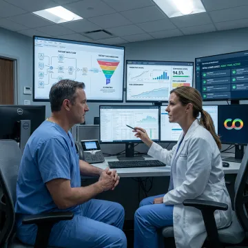 Healthcare AI team reviewing clinical decision support workflow