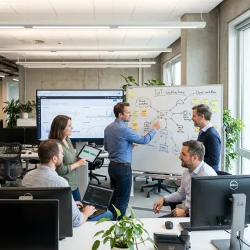 IoT development team planning connected product architecture