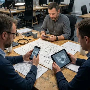 Developers testing an augmented reality prototype
