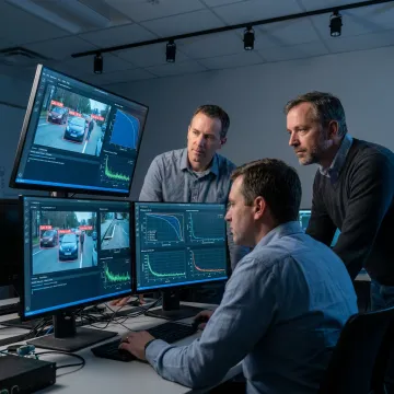 AI engineers reviewing computer vision model outputs