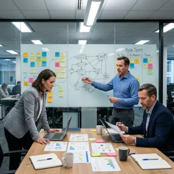 Agile consultants mapping transformation roadmap