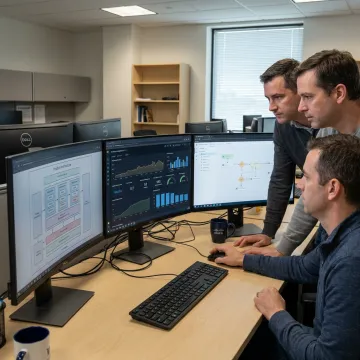 Software engineers reviewing AI product architecture