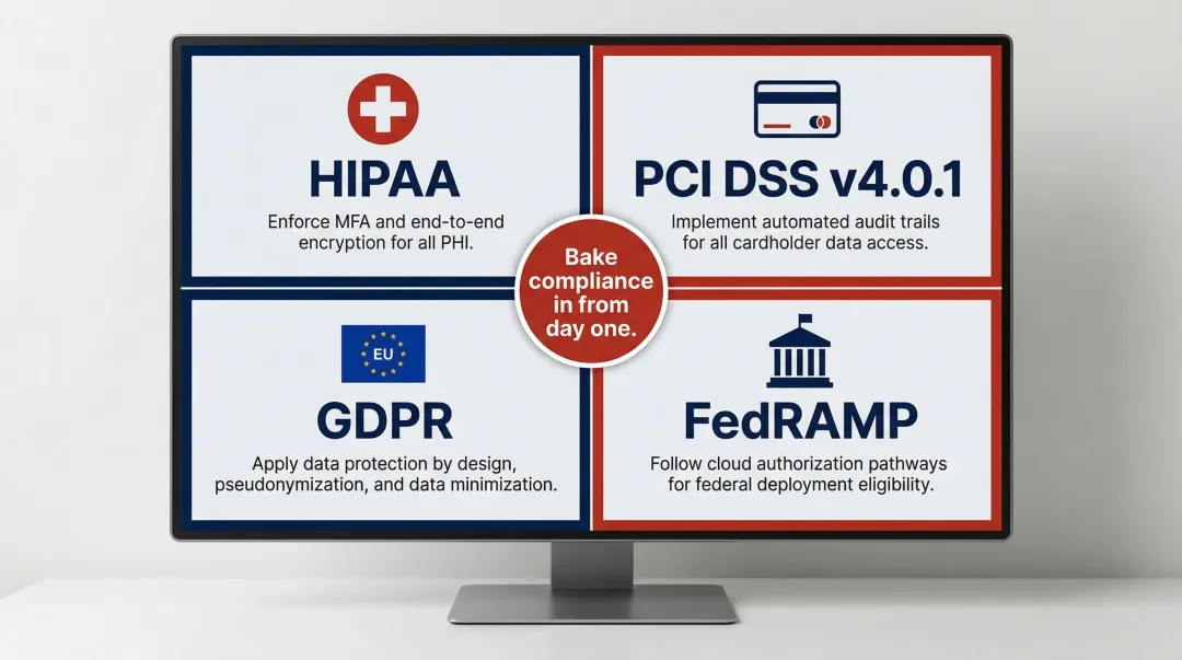 SaaS MVP compliance frameworks HIPAA GDPR PCI DSS FedRAMP requirements overview