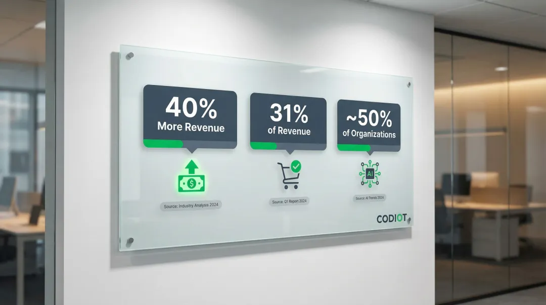 AI integration impact on e-commerce revenue personalization and vendor selection statistics