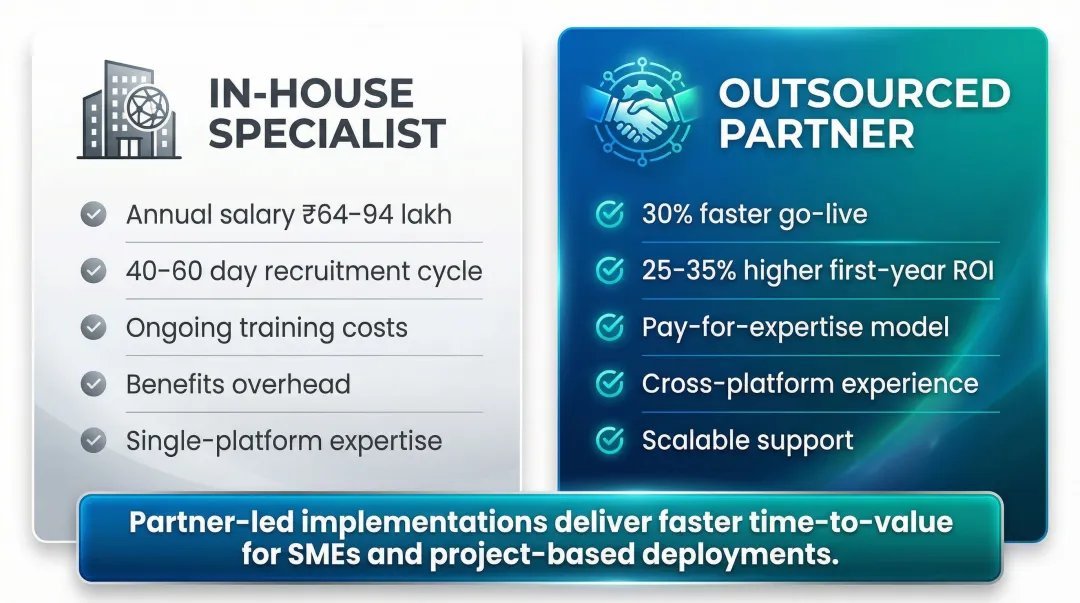In-house CRM specialist versus outsourced partner ROI and cost comparison breakdown