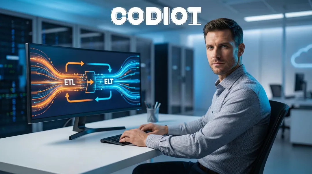 ETL versus ELT pipeline comparison infographic showing data flow process differences