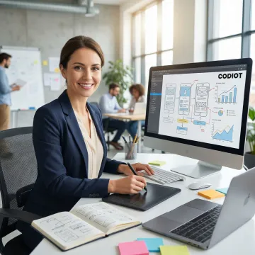 UX consultant conducting user research and testing session with digital prototypes