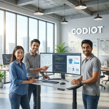 Custom eCommerce software development team collaborating on a digital storefront project