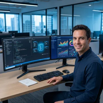 Data engineer building financial analytics pipeline on a workstation