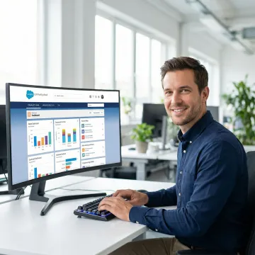 Salesforce Community Cloud implementation dashboard showing connected customer and partner portals