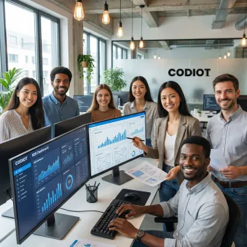 B2B app and portal development team collaborating on enterprise software solution