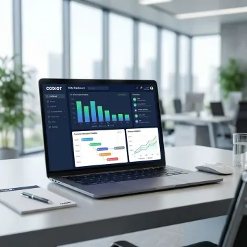 AI-powered CRM software dashboard displaying revenue analytics and customer pipeline data