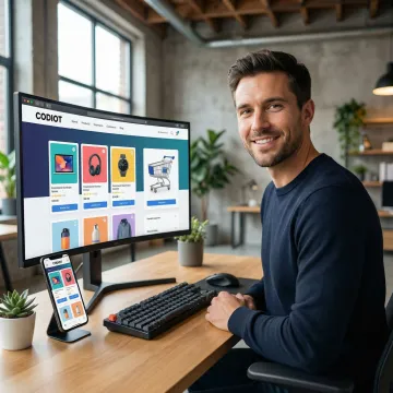Custom ecommerce website development on desktop and mobile devices