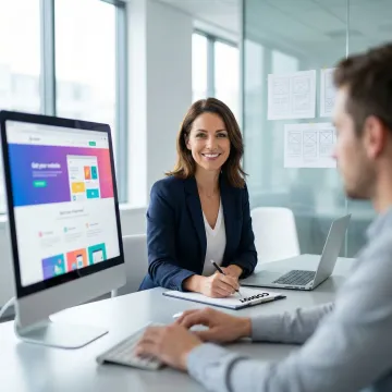 UX researcher conducting usability testing session with a participant on a digital interface