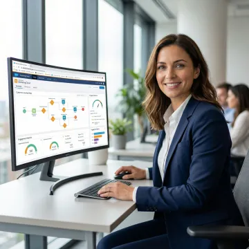 Salesforce Marketing Cloud implementation dashboard on a modern workstation