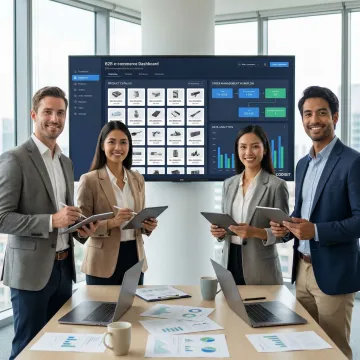 B2B commerce implementation team configuring a digital storefront on enterprise software