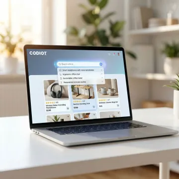 AI-powered search interface on an e-commerce storefront showing intelligent product results