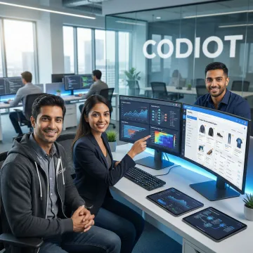 Development team implementing AI search solution for an e-commerce platform