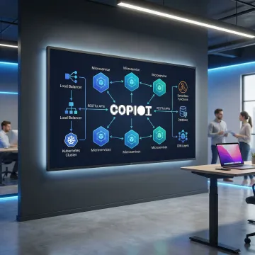 Scalable cloud application architecture diagram with interconnected services