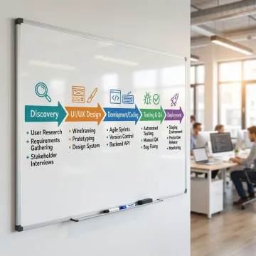 Step-by-step cross platform app development process from design to launch