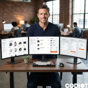 Custom eCommerce application development — developer building an online store interface