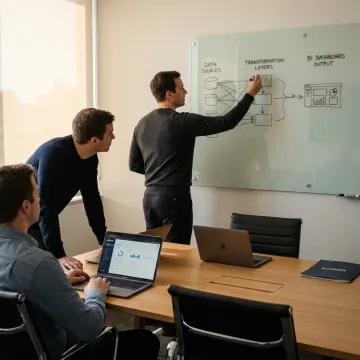 Consultant planning a business intelligence workflow