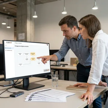 Software team planning mortgage origination workflow